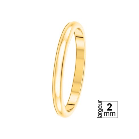Alliance Demi-jonc Plaqué Or 18K - 6 Mm - Taille 52 - Neuf Avec étiquettes - Made In France
