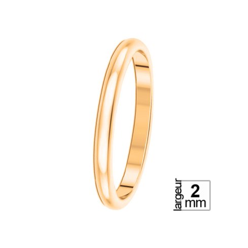 Alliance demi-jonc confort Or rose