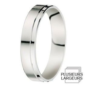 Les motifs lignes - Alliance de mariage Or blanc