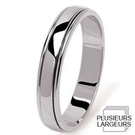 Les motifs lignes - Alliance de mariage Or blanc