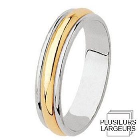 Alliance femme Or jaune - Alliance de mariage 2 Ors 750