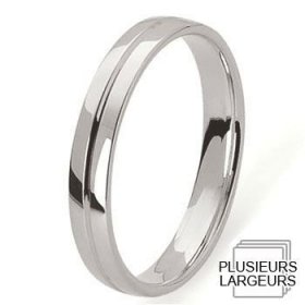 Les motifs lignes - Alliance de mariage Platine 