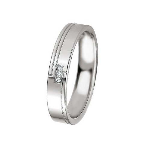 Alliance de mariage Breuning en Argent et diamants Alliance de mariage Breuning en Argent et diamants