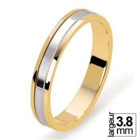 Alliance de mariage 2 Ors largeur 3,8 mm