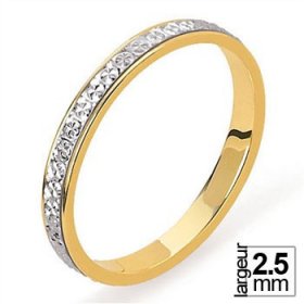 Alliance Or blanc femme - Alliance de mariage 2 Ors 750