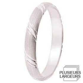 Les motifs lignes - Alliance de mariage Or blanc