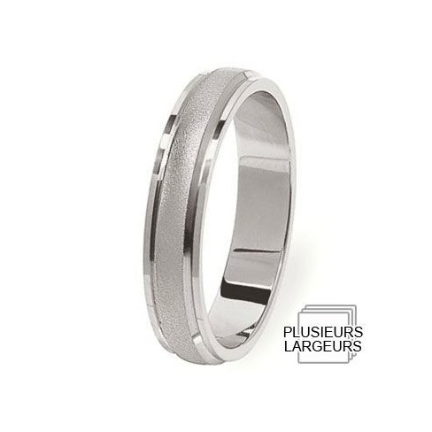 Alliance Platine satiné et brillant pour homme - 04030619P