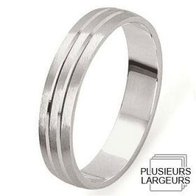 Les motifs lignes - Alliance de mariage Or blanc