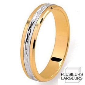 Alliance homme Or jaune - Alliance de mariage 2 Ors 750