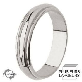 Alliance homme Or blanc - Alliance de mariage Or...