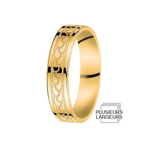 Alliance Or jaune avec motif au laser - Boutique Alliance Alliance Or jaune avec motif au laser - Boutique Alliance