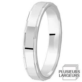 Les motifs lignes - Alliance de mariage Argent