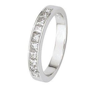 Alliance femme Or blanc diamant - 0.70 ct