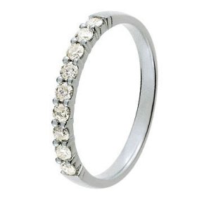 Les traditionnelles - Alliance Or blanc et Diamant 0,30 ct