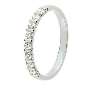 Alliance femme Or blanc diamant - 0.30 ct