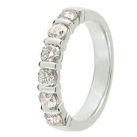 Alliance Or blanc femme - 1 ct