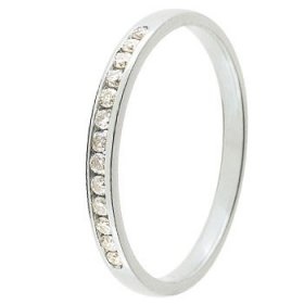 Alliance femme Or blanc diamant - Alliance de mariage Or...