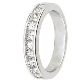 Alliance femme Or blanc diamant - 1 ct