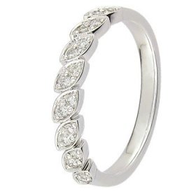 Alliance femme Or blanc diamant - 0.20 ct