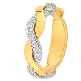 Or jaune, rose & Diamant créatives - 0.11 ct