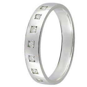 Alliance femme Or blanc diamant - 0.14 ct