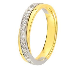 Alliance femme Or blanc diamant - 0.18 ct