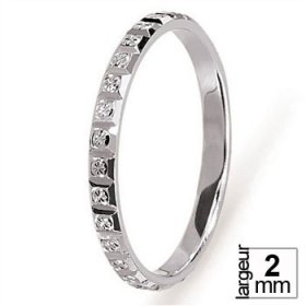 Alliance de mariage Or blanc 2,0 mm