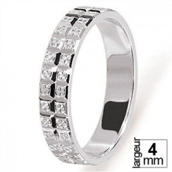 Alliance de mariage Or blanc 4,0 mm