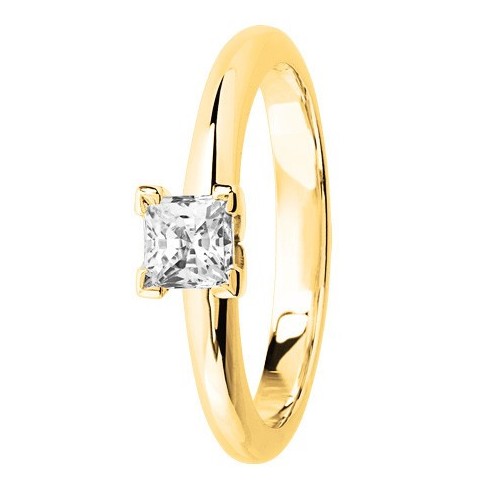 Bague solitaire diamant serti 4 griffes en Or Jaune Bague solitaire diamant serti 4 griffes en Or Jaune