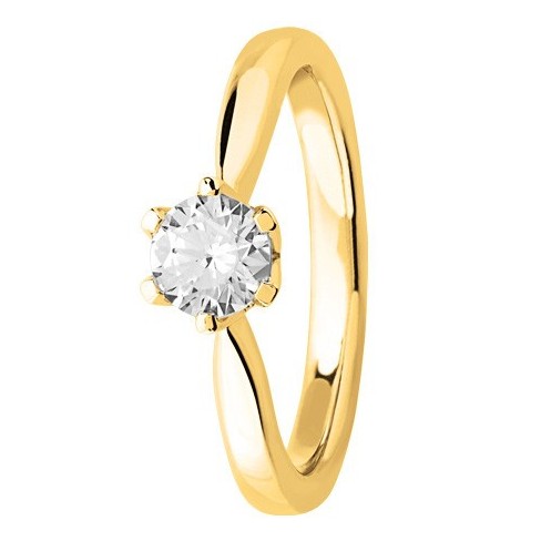 Bague solitaire diamant en Or jaune 750 millièmes Bague solitaire diamant en Or jaune 750 millièmes