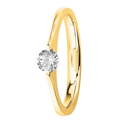 Bague solitaire diamant serti masse en Or jaune Bague solitaire diamant serti masse en Or jaune