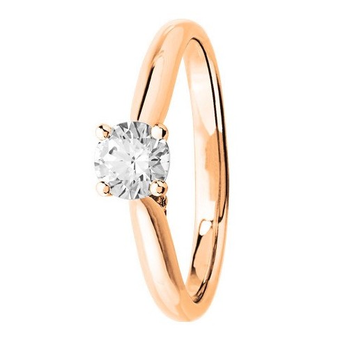 Bague solitaire diamants en Or rose 750 millièmes Bague solitaire diamants en Or rose 750 millièmes