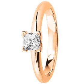 Bague de Fiançailles - Bague solitaire Diamant Or...