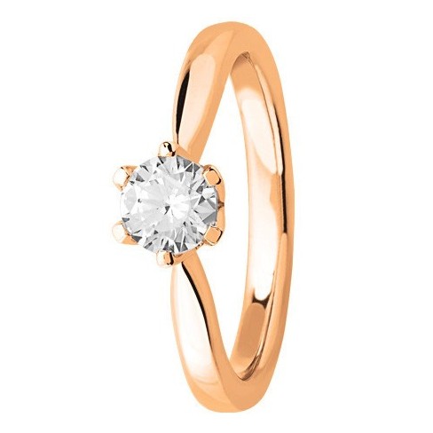 Bague solitaire diamant en Or rose 750 millièmes Bague solitaire diamant en Or rose 750 millièmes