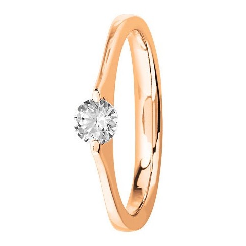 Bague solitaire diamant serti masse en Or rose Bague solitaire diamant serti masse en Or rose