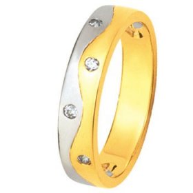 Or jaune, rose & Diamant créatives - 0.06 ct