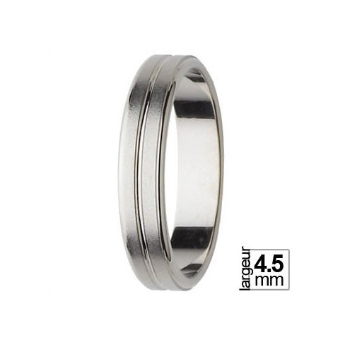 Alliance Or Blanc sablée avec liseret central - Boutique Alliance Alliance Or Blanc sablée avec liseret central - Boutique Alliance