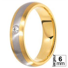 Alliance homme Diamant - Alliance de mariage 2 Ors...