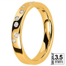 Alliance Or jaune Diamant - Alliance de mariage Or...