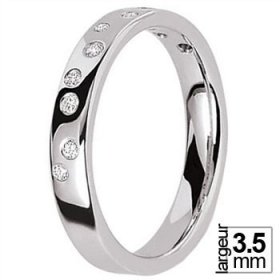 Alliance Or blanc Diamant - Alliance de mariage Or...