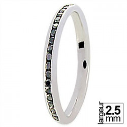 Alliance Or blanc avec diamants noirs - Boutique Alliance