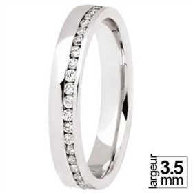 Or blanc & Diamant créatives - Alliance de mariage Or...