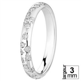 Or blanc & Diamant créatives - Alliance de mariage Or...