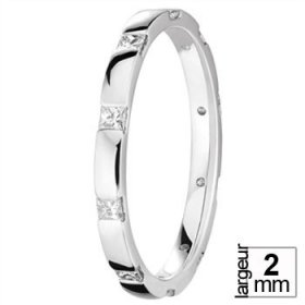 Or blanc & Diamant créatives - Alliance de mariage Or...