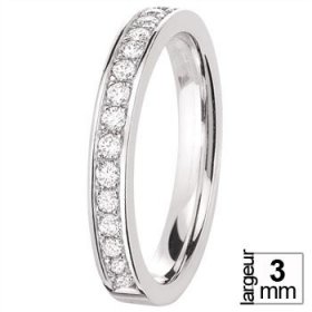 Alliance Diamant Or blanc - Alliance de mariage Or...