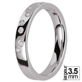 Alliance Diamant - Alliance de mariage Platine...