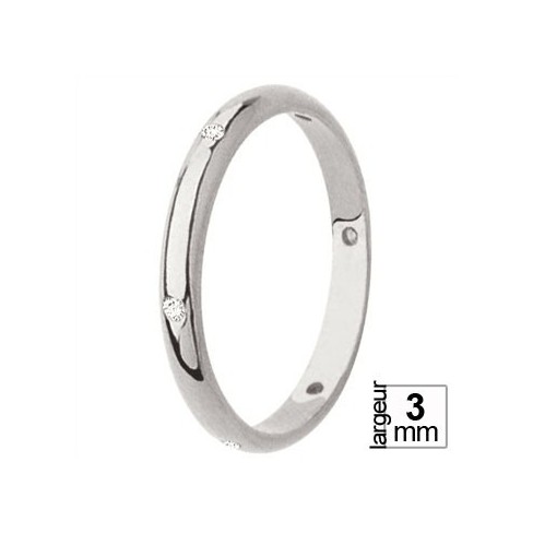 Alliance de mariage diamants taille brillants en Or blanc