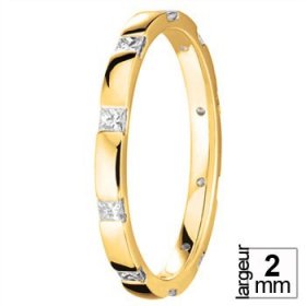 Alliance Diamant baguette - Alliance de mariage Or...