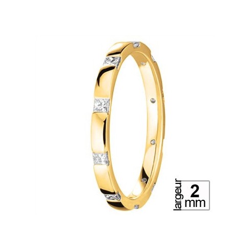 Alliance diamants taille princesse en Or jaune - Boutique Alliance