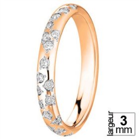 Alliance Diamant - Alliance de mariage Or rose...